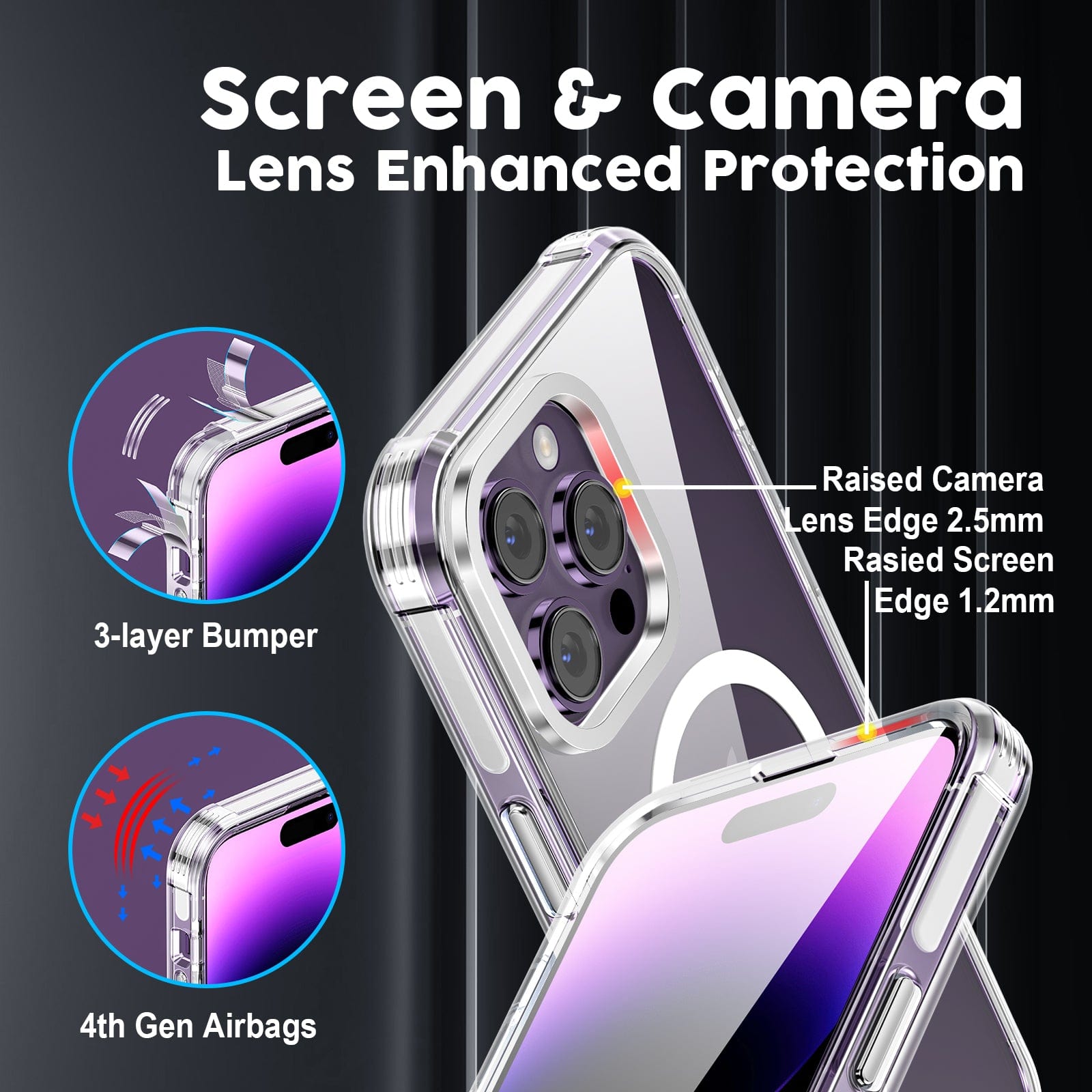Crystal  Case & White TPE Bumper Shockproof Case