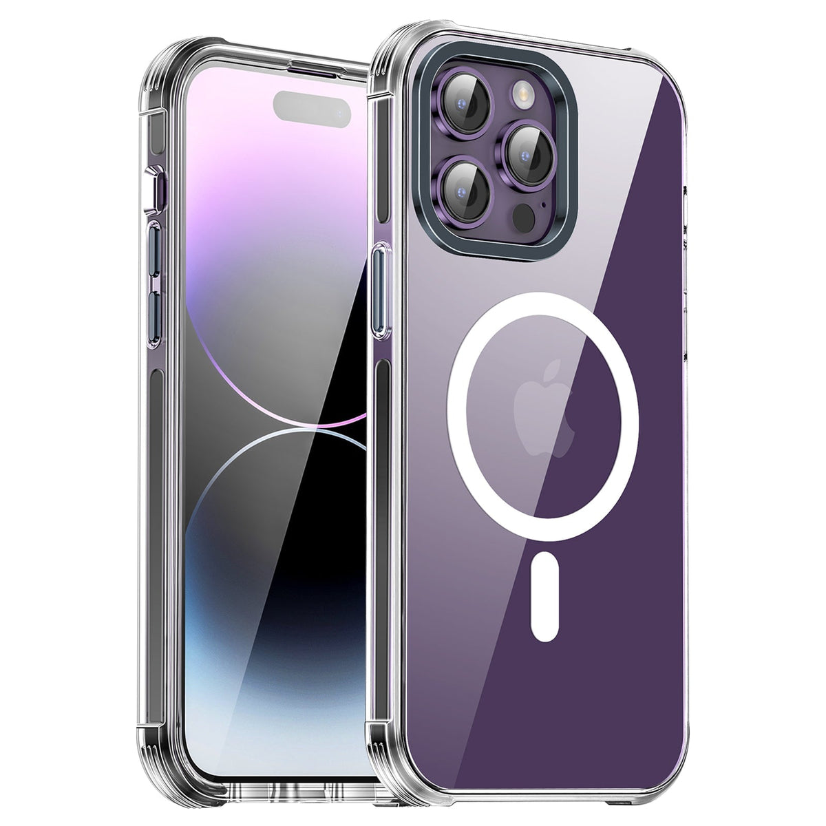 Blue Purple Immersion dyeing Crystal & Black TPE Bumper Shockproof Case